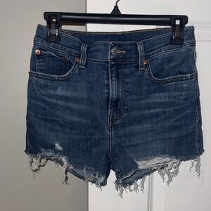 Classic Blue Distressed Jean Shorts